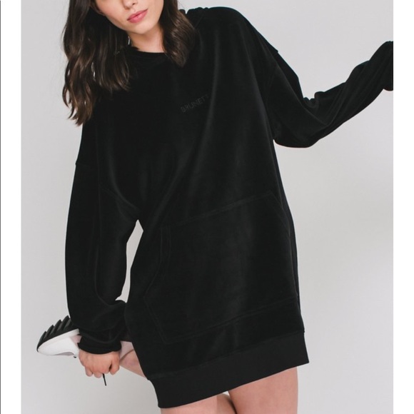 🆕 size S/M Brunette Hoodie Tunic Black/Blonde - Picture 1 of 5